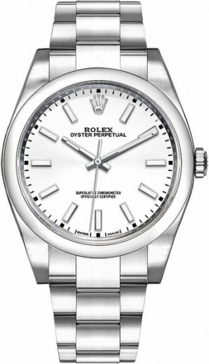 Rolex Oyster Perpetual 39 White Dial Men's Watch 114300