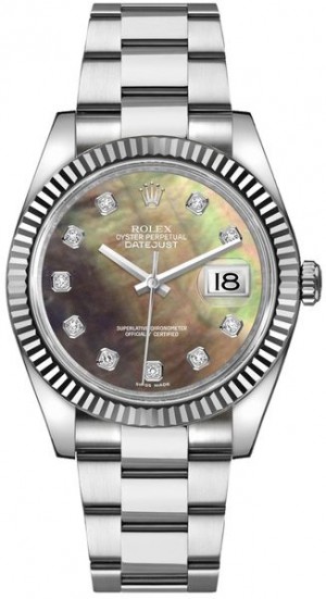 Rolex Datejust 36 Pearl Black & Diamond Dial Women's Watch 116234