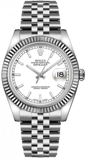 Rolex Datejust 36 White Dial Jubilee Bracelet Watch 116234