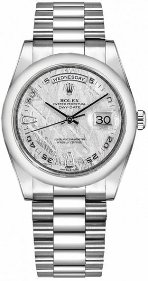 Rolex Day-Date 36 Domed Bezel Platinum Watch 118206