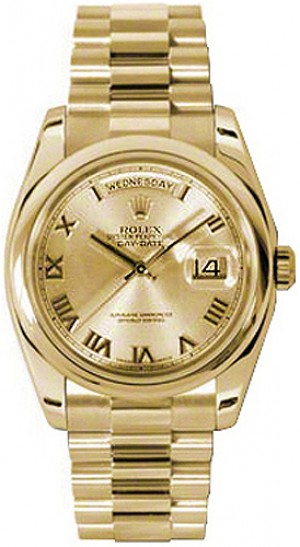 Rolex Day-Date 36 Solid 18K Yellow Gold Men's Watch 118208