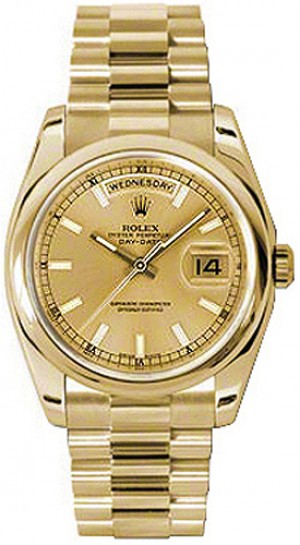Rolex Day-Date 36 President Bracelet Solid Gold Watch 118208
