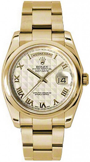 Rolex Day-Date 36 Ivory Dial Gold Watch 118208