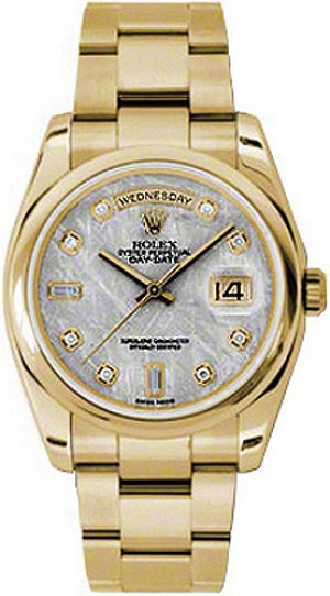 Rolex Day-Date 36 Meteorite Grey Diamond Dial Watch 118208