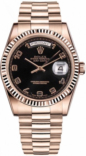 Rolex Day-Date 36 Fluted Bezel Gold Watch 118235