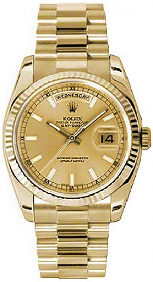 Rolex Day-Date 36 Yellow Gold Luxury Watch 118238