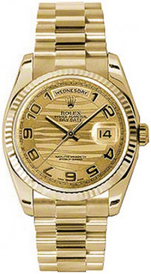 Rolex Day-Date 36 Gold President Bracelet Watch 118238