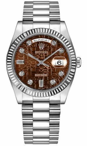 Rolex Day-Date 36 President Bracelet White Gold Watch 118239