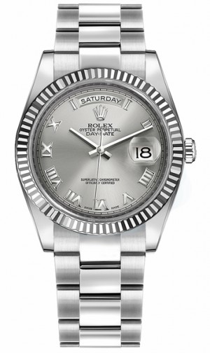 Rolex Day-Date 36 Men's Automatic 18K White Gold Watch 118239