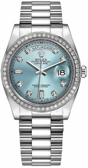Rolex Day-Date 36 Diamond Ice Blue Watch 118346