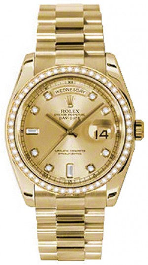 Rolex Day-Date 36 Diamond Solid Gold Watch 118348