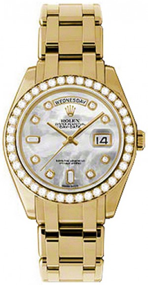Rolex Day-Date Special Edition Mother of Pearl Diamond Gold Watch 18948
