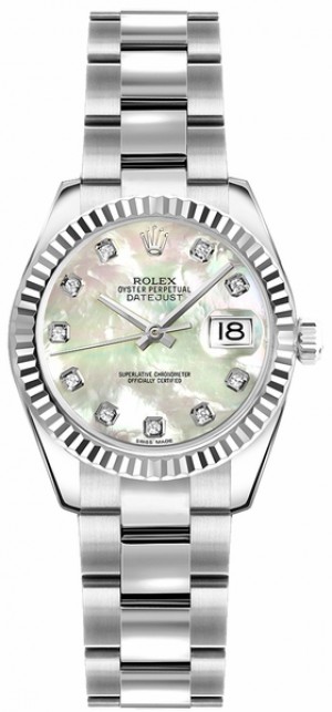 Rolex Lady-Datejust 26 Pearl Diamond Women's Watch 179174
