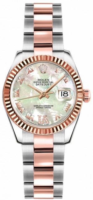 Rolex Lady-Datejust 26 Mother of Pearl Rose Gold & Steel Watch 179171