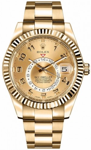 Rolex Sky-Dweller Men's Gold Watch 326938