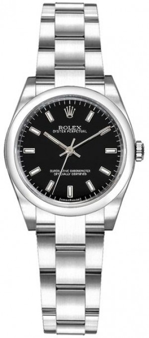 Rolex Oyster Perpetual 26 Black Dial Women's Watch 176200