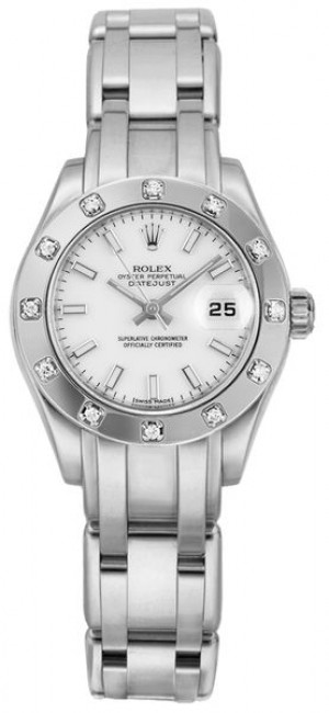 Rolex Pearlmaster Masterpiece 18k White Gold Women's Watch 80319