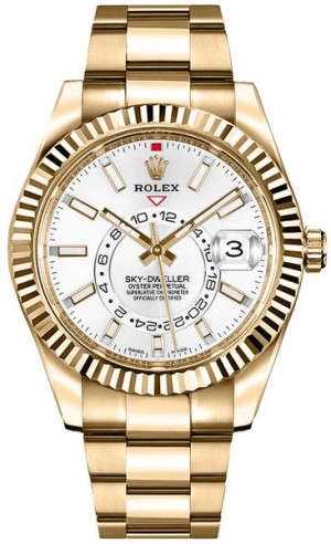 Rolex Sky-Dweller Gold Men's White Dial Watch 326938